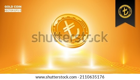 Turkish coin icon. Vector, abstract digital currency created with Turkish lira symbol. Digital transformation and crypto assets themed background and icons.