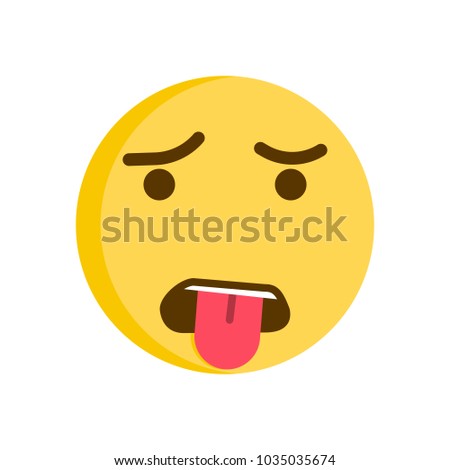 Grossed out emoticon. Vector smiley. Emoji icon