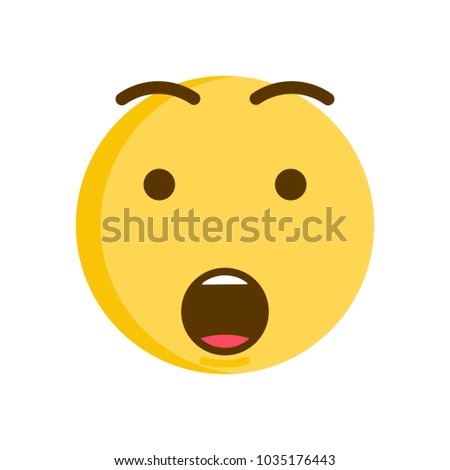 Surprised smiley face. Vector emoticon in shock. Emoji icon