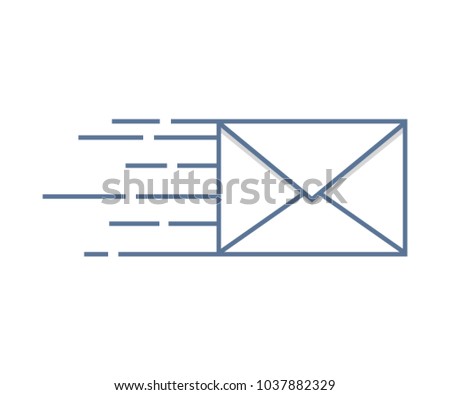 Sending mail icon. Vector illustration design. Envelope fast delivery