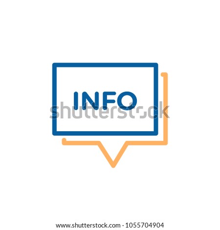 Info speech bubble minimal design. Vector trendy thin line icon illustration Stock foto © 