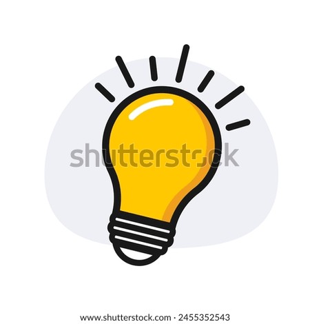 Lightbulb vector doodle illustration for creativity, ideas and solutions