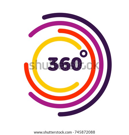 360 degrees view Related Vector graphic element that can be used as a logo or icon for your Design. Modern style with colorful circle lines