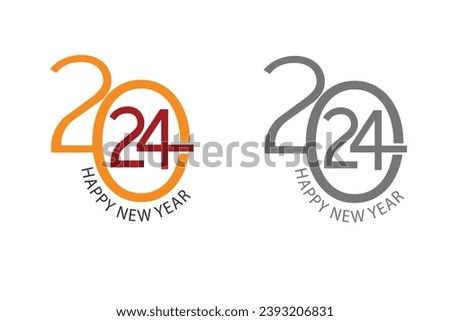 2024 happy new year concept creative design vector