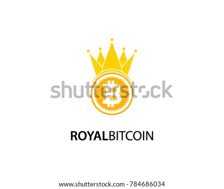 Royal Bitcoin logo template design vector