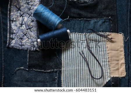 Repair your favorite jeans re-use to see cool. Foto stock © 