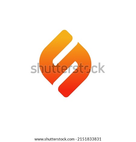 Fire Flame Logotype design. Abstract red flame fire logo. Letter S colorful logo