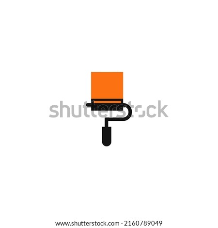 Initials P paint roller logo.  Painting Logo, Home, House, Color Vector Template