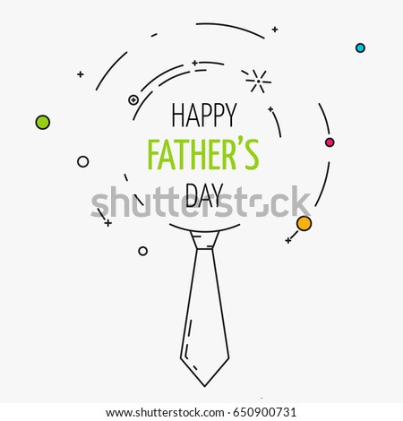 Happy father's day vector logo illustration on outline style for banners or posters 