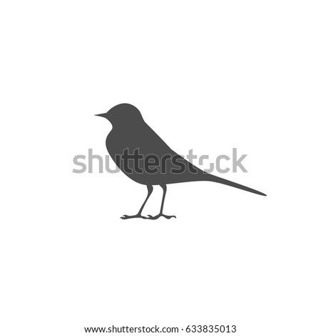 Wagtail icon. Small bird. Vector illustration