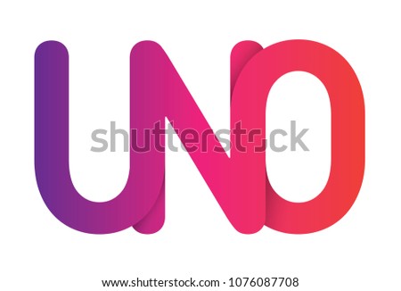 Concept Logo. Flat Vector Design Element. Monogram UNO. Combined letters U, N and O