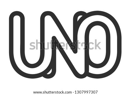 Concept Logo. Flat Vector Design Element. The word Uno, composed of intertwined letters