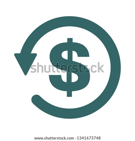 Chargeback icon symbol, return money isolated on white background .