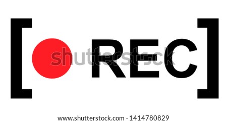 Recording sign, red panel, rec, vector symbol isolated on white background . Photo stock © 
