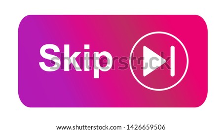 Skip ad button web icon isolated on the white background