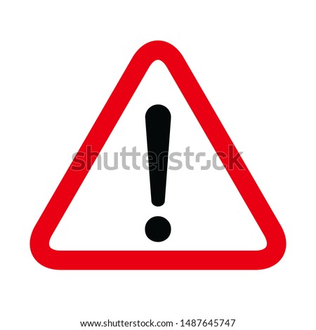 Hazard warning symbol vector icon flat sign symbol with exclamation mark isolated on white background