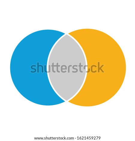 Venn diagram maths vector, Negative space, color modern icon - isolated on white background ストックフォト © 