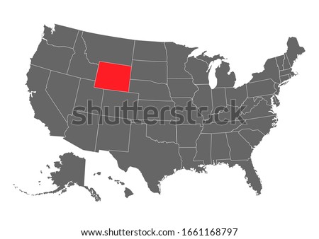 wyoming vector map. High detailed illustration. United state of America country