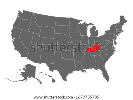 Kentucky vector map. High detailed illustration. United state of America country