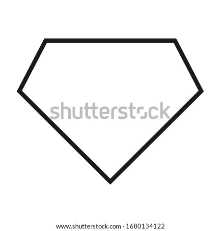 Comic hero icon, symbol shield. Isolated vector on white background