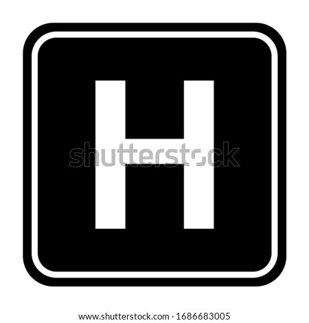 Hospital cross symbol, Medical health icon isolated on white background. Emergency design