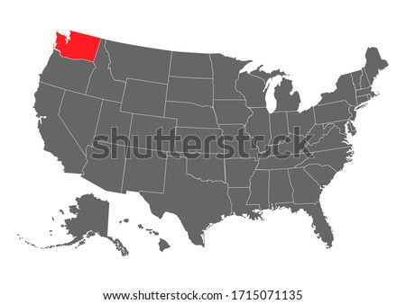 washington vector map. High detailed illustration. United state of America country