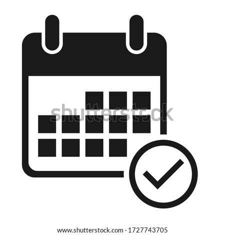 Calendar icon, date event symbol isolated on white background. Vector web button