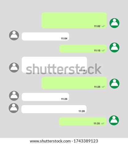 Short bubble message, social screen empty chat window dialog on dark background 