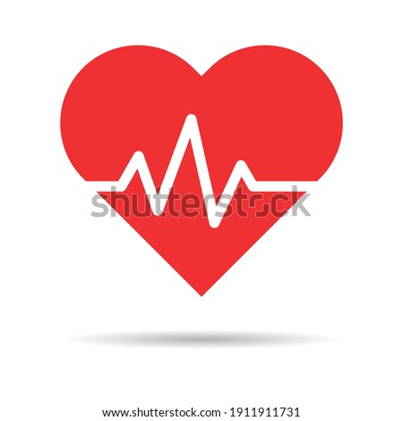 Hearth beat line icon, health medical heartbeat symbol isolated on white background, hospital logo, vector illustration .