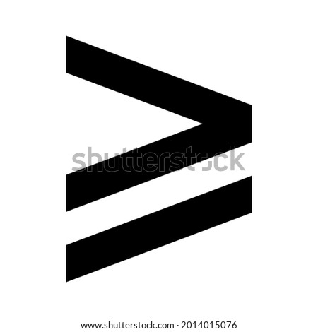 Greater than or equal to mathematics symbol, education maths icon, web element vector illustration design, finance sign .