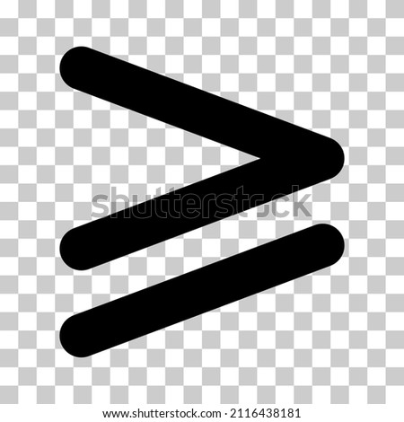 Greater than or equal to mathematics symbol, education maths icon, web element vector illustration design, finance sign .