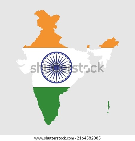 India map graphic, travel geography icon, nation country indian atlas region, vector illustration .
