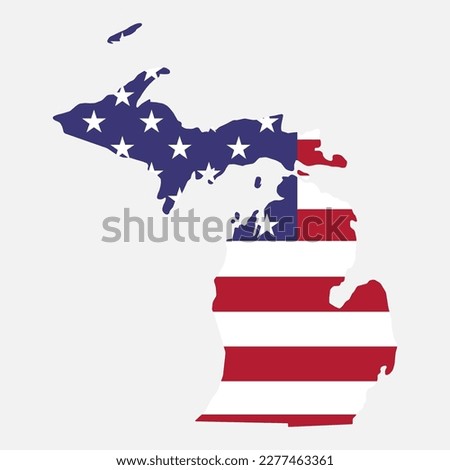 Michigan map shape, united states of america. Flat concept icon symbol vector illustration .