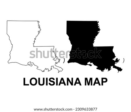 Set of Louisiana map, united states of america. Flat concept icon vector illustration .