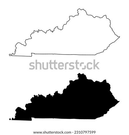 Set of Kentucky map, united states of america. Flat concept icon vector illustration .