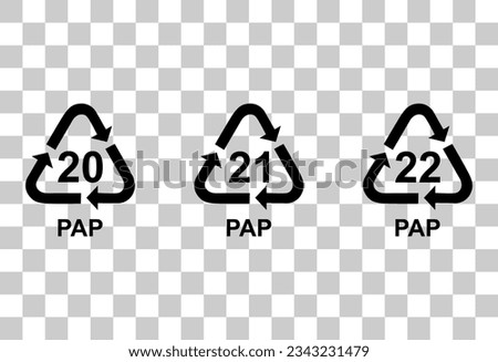Set of Paper symbol, ecology recycling sign isolated on white background. Package waste icon . Сток-фото © 