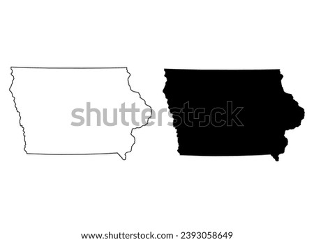 Set of Iowa map, united states of america. Flat concept icon vector illustration .