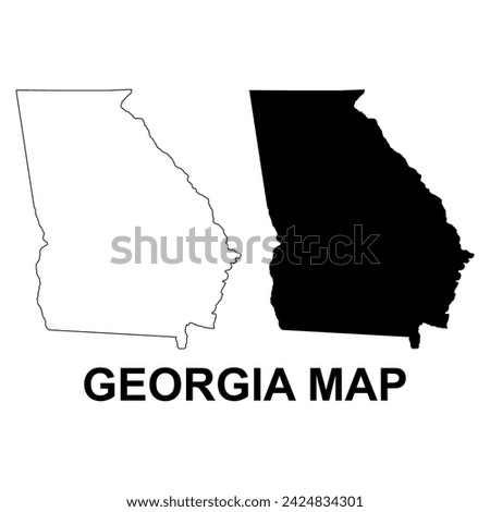 Set of Georgia map, united states of america. Flat concept icon vector illustration .