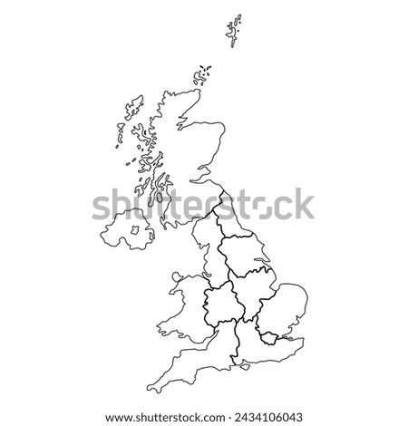 The United Kingdom of Great Britain and Northern Ireland map, detailed web vector illustration .