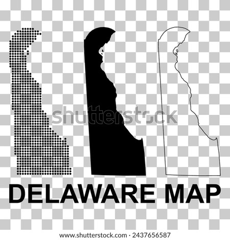 Set of Delaware map, united states of america. Flat concept icon vector illustration .