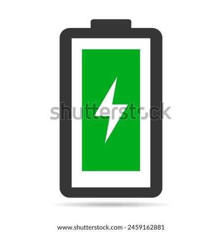 Power technology shadow icon, battery web shape design, energy level vector illustration .