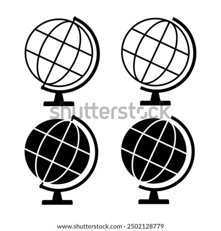 Set of Globus map icon, Earth sign globe symbol, website design concept vector illustration .