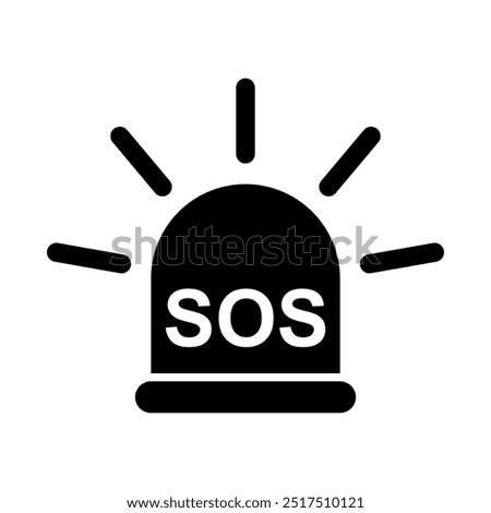 SOS help icon, safety support alert flat design, save vector illustration .