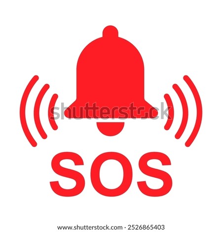 SOS help icon, safety support alert flat design, save vector illustration .