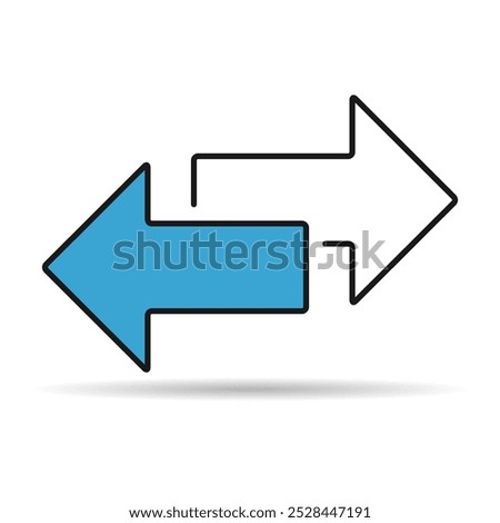 Exchange arrow transfer shadow icon,swap web button design, move symbol vector illustration .