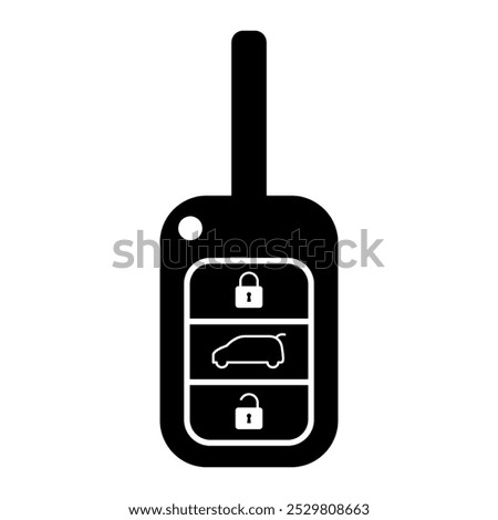 Car key icon, door system safety automobile web design, unlock button vector illustration .