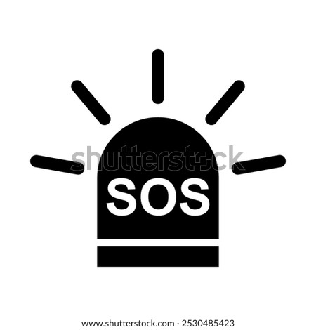 SOS help icon, safety support alert flat design, save vector illustration .