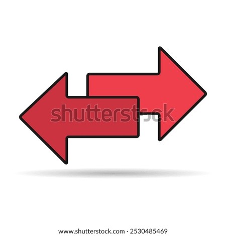 Exchange arrow transfer shadow icon,swap web button design, move symbol vector illustration .