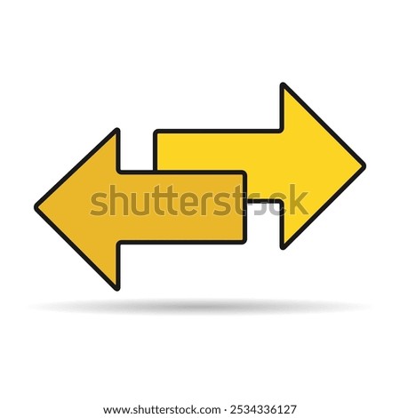 Exchange arrow transfer shadow icon,swap web button design, move symbol vector illustration .