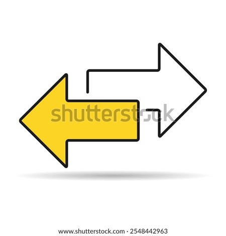 Exchange arrow transfer shadow icon,swap web button design, move symbol vector illustration .